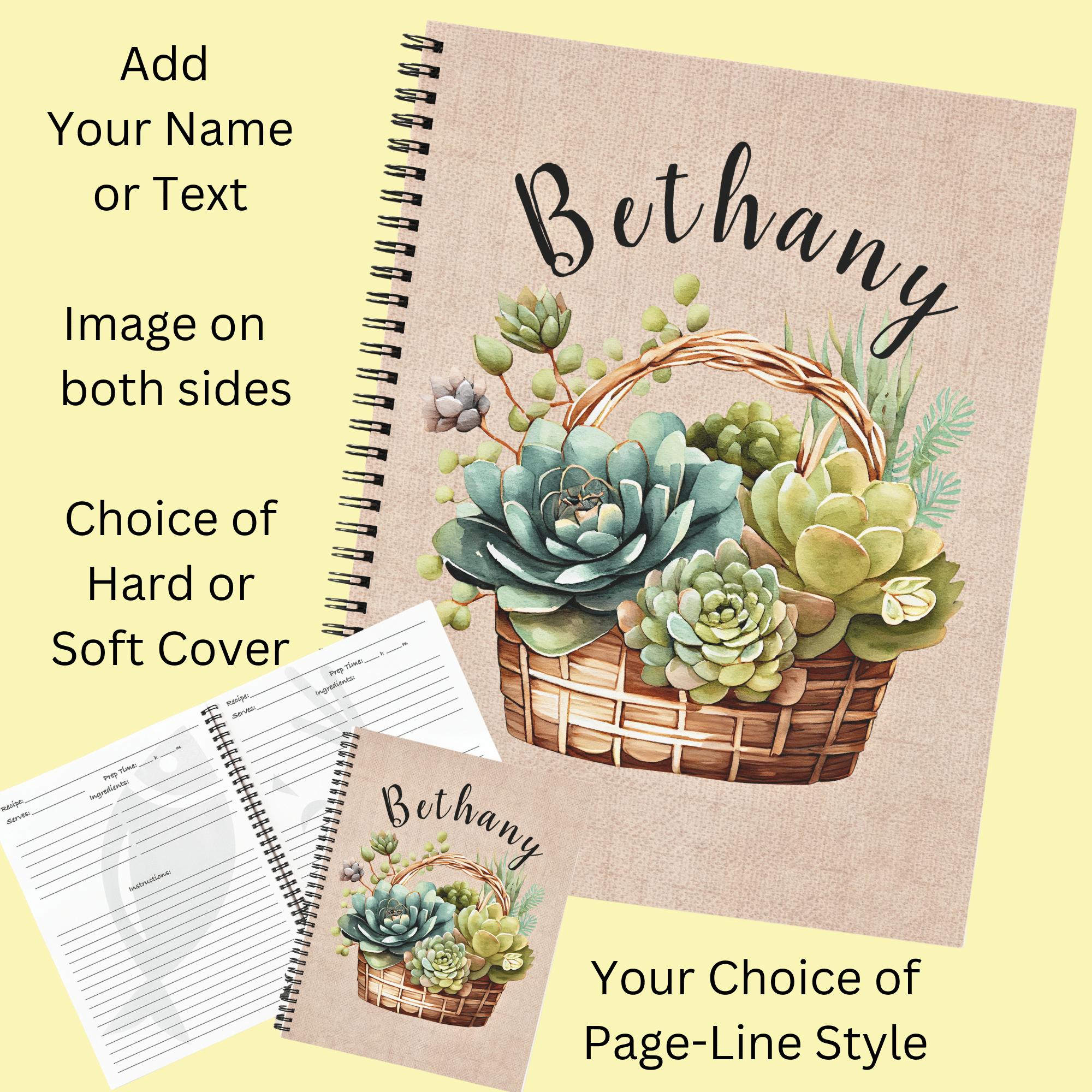 Basket of Succulents Notebook - Click for all the details.